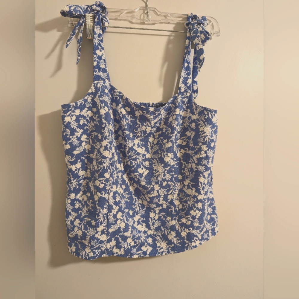 Women's Cornflower Blue Tie Strap Corset Top - Medium - Polyester - Old Navy